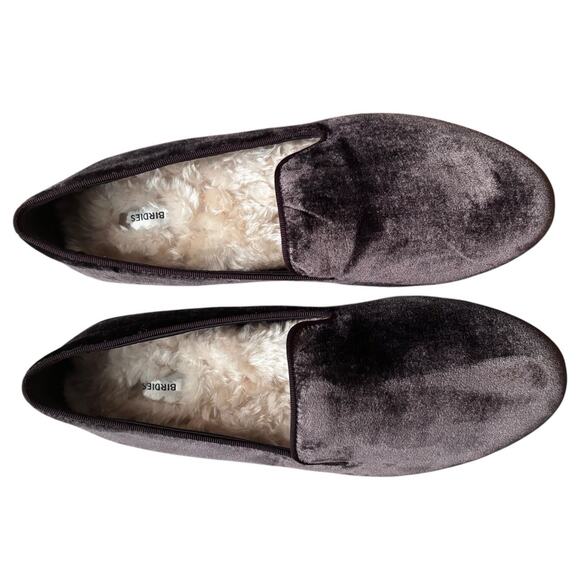 Birdies Velvet Faux Fur Lined Starling Slipper Mocha Brown Size 8 - Picture 1 of 9